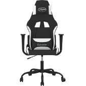 vidaXL Gaming-Stuhl Schwarz und Weiß Stoff