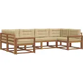 vidaXL Outdoor-Sofagarnitur 6 Stk. Natur und Beige