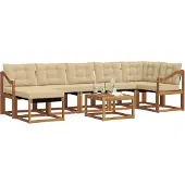 vidaXL Outdoor-Sofagarnitur 8 Stk. Natur und Beige
