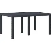 vidaXL Gartentisch Anthrazit 150 x 100 x 73 cm Poly-Rattan