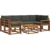 vidaXL Outdoor-Sofagarnitur 7 stk. Natur und Anthrazit