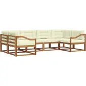 vidaXL Outdoor-Sofagarnitur 6 stk. Natur und Creme