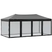 vidaXL Partyzelt Faltbar mit Seitenwänden Schwarz 3x6 m