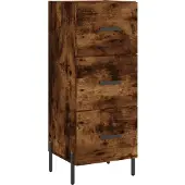 vidaXL Highboard Räuchereiche 34,5x34x180 cm Holzwerkstoff