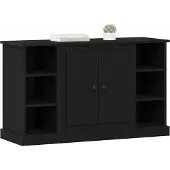 vidaXL Sideboard Schwarz Eichen-Optik 100 x 35,5 x 60 cm Holzwerkstoff