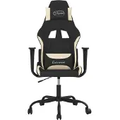 vidaXL Gaming-Stuhl Schwarz und Creme Stoff