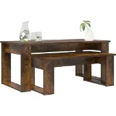 vidaXL Kaffeetisch Set 2 stk. Räuchereiche 100 x 50 x 42 cm