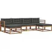 vidaXL Outdoor-Sofagarnitur 6 Stk. Natur und Anthrazit