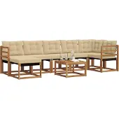 vidaXL Outdoor-Sofagarnitur 8 Stk. Natur und Beige
