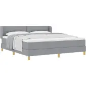 vidaXL Boxspringbett mit Kopfteil Hellgrau 180 x 200 cm Stoff