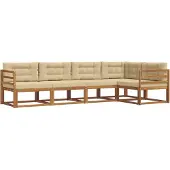 vidaXL Outdoor-Sofagarnitur 5 Stk. Natur und Beige