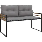 vidaXL Holz-Lagenbank mit Kissen Uni Hellgrau 114 x 55 x 77 cm