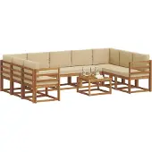 vidaXL Outdoor-Sofagarnitur 10 stk. Natur und Beige