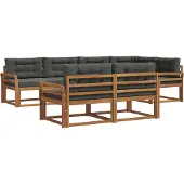 vidaXL Outdoor-Sofagarnitur 8 stk. Natur und Anthrazit