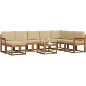 vidaXL Outdoor-Sofagarnitur 9 stk. Natur und Beige