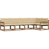 vidaXL Outdoor-Sofagarnitur 5 Stk. Natur und Beige