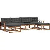 vidaXL Outdoor-Sofagarnitur 6 stk. Natur und Anthrazit