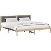 vidaXL Bettrahmen Dunkelgrau 200 x 200 cm Massives Kiefernholz