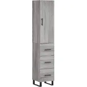 vidaXL Highboard Grau Sonoma 34,5x34x180 cm Holzwerkstoff