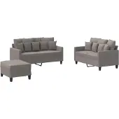 vidaXL 3-tlg. Sofagarnitur mit Kissen Taupe Stoff