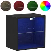 vidaXL Schwimmendes Regal mit LED-Licht Schwarz 40 x 28,5 x 40 cm