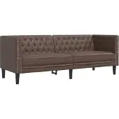 vidaXL Chesterfield-Sofa 3-Sitzer Braun Kunstleder