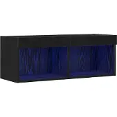 vidaXL TV-Schrankset mit LED Schwarz Eichen-Optik 80 x 30 x 30 cm