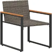vidaXL Möbelsets 3 stk. Grau und Marineblau Rattan