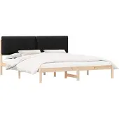 vidaXL Bettgestell mit gepolstertem Kopfteil Schwarz 200 x 200 cm