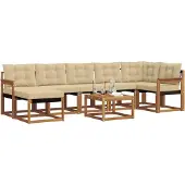 vidaXL Outdoor-Sofagarnitur mit Kissen 8 pcs Natur und Beige