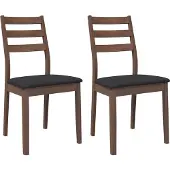 vidaXL Esszimmerstühle mit Kissen 2 Stk. Braun Massivholz Gummibaum