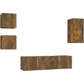 vidaXL 5-tlg. TV-Schrank-Set Räuchereiche Holzwerkstoff