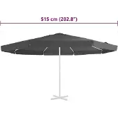 vidaXL Ersatzbezug für Sonnenschirm Anthrazit 515 cm