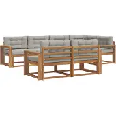 vidaXL Outdoor-Sofagarnitur 8 stk. Natürlich und Hellgrau