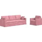 vidaXL Sofa Set 2 Stk. Rosa Samt