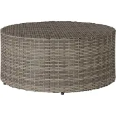 vidaXL Couchtisch für draußen Grau Ø 68 x 30 cm Poly-Rattan