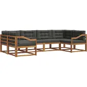 vidaXL Outdoor-Sofagarnitur 6 stk. Natur und Anthrazit