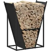vidaXL Brennholzregal Schwarz 69,5x35x81 cm Kaltgewalzter Stahl