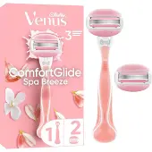 Gillette Venus ComfortGlide Spa Breeze Damenrasierer, 2 Ersatzklingen, rutschfester, ergonomischer Griff