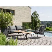 Stern Odea Gartenlounge-Set 4tlg Aluminium/Kordel/Teak