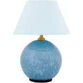 Globen Lighting Tischlampe IRIS, dimmbar, blau, für Wohn- / Esszimmer, Textil / Stoff / Seide, Vintage, Tischlampe