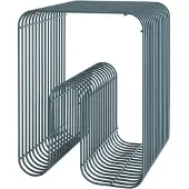 AYTM Hocker Curva, staubblau, Stahl, 32 cm lang - , Curva, Blau, Metall
