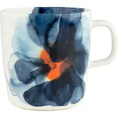 Marimekko - Oiva Valssi Becher mit Henkel 400 ml, weiß / blau / orange