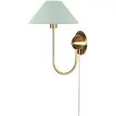 Globen Lighting Wandleuchte IRIS, grün, Höhe 32 cm IRIS, grün, für Wohn- / Esszimmer, Textil / Stoff / Seide, Vintage
