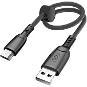 XO , USB / Micro-USB 6A Kabel 480Mbps Datenübertragung 25cm, Schwarz