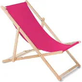 Greenblue Liegestuhl aus Buchholz ohne Armlehne Sonnenliege Gartenliege 110kg rosa