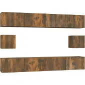 vidaXL 6-tlg. TV-Schrank-Set Räuchereiche Holzwerkstoff