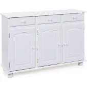 Ebuy24 Livra Sideboard 3 Schubladen, 3 Türen, weiss.