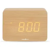 Nedis CLDK2008BN Digitaler Tischwecker LED Backlight Snooze-Funktion Holz
