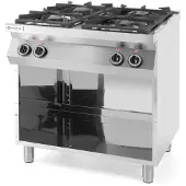 Hendi Kitchen Line 4-Flammen-Gasherd auf offenem Sockel B 800mm T 700mm